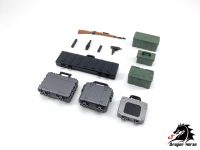 【可動フィギュア用に】1/12スケール「ケースセットA」発売決定、ミリタリー系でよく使う各種のケースが勢揃い！の画像