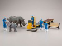 海洋堂ARTPLA「飼育員とシロサイセット」「四天王像 多聞天」プラモデル 予約開始の画像