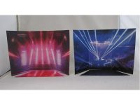 【可動フィギュア用に】背景ボード「オンステージ(ドーム/TVスタジオ)」「オフステージ(レッスン場/スクランブル交差点)」4種 100円ショップ「キャンドゥ」で発売中の画像