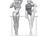 【hitomio拾六 氏オリジナル】エンソウトイズ「ギター妹妹(めいめい)」「昇玖先生」美少女フィギュア 近日予約開始の画像