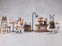 【ティータイム キャッツ シーン】RIBOSE「にゃん町“パン屋”店員にゃん」「にゃん町“パン屋”お客にゃん」フィギュア 近日予約開始の画像