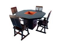 【可動フィギュア用に】1/12スケール「囲炉裏付き八角テーブル&チェアー ミニチュア」予約開始【コバアニ模型工房】の画像