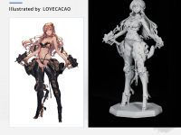 【LOVECACAO氏デザイン】核金重構「聖霊の武姫 夜狩-ニーナ」「聖霊の武姫 銀刃-タリア」アクションフィギュア 原型公開の画像