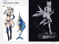 【犬司机 氏イラスト】核金重構「海釣り師 海霖」美少女可動フィギュア  原型公開の画像