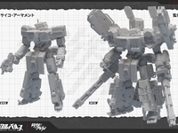 【オリジナルロボ】メカニカルパルス「アイアン・フォーメーション」シリーズより「ショック・ウェーブ」「サイコ・アーマメント」プラモデル化決定【原型公開】の画像