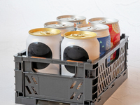 【格納庫 用に】山田化学「折りたたみコンテナ M90 ダークグレー」「折りたたみコンテナ S60 ホワイト/グレージュ」100円ショップで発売中の画像