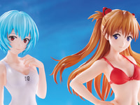 【エヴァンゲリオン】POP UP PARADE BEACH QUEENS「綾波レイ【ワンピースstyle】 L size」「式波・アスカ・ラングレー【ビキニstyle】 L size 」フィギュア【明日予約開始】の画像