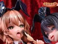 【バニーガーデン2】メディコス・エンタテインメント「花奈 逆バニーver.」「美羽香 逆バニーver.」1/4フィギュア【彩色原型公開】の画像