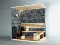 【可動フィギュア用に】1/12スケール フィギュア用 情景インテリア 「サウナルーム」【発売決定】の画像