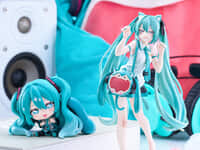 【初音ミク】TENITOL「UWA超デカふわふわ可愛い笑顔バッグ[mini]」「UWAふわふわ可愛い笑顔バッグ～ねこ～」フィギュア【彩色原型公開】の画像