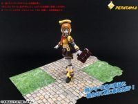 【可動フィギュア用に】ペーパージオラマ「ジョイントマット 芝生A＆石畳A」予約開始、ジョイント式の床マットの画像